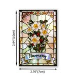 Personalized Stained Glass Style Birth Flower Fridge Magnet with Name Home Decor Birthday Christmas Gift for Family Friends 6