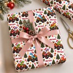 Personalized Dinosaur Truck Name Cloud Wrapping Paper Christmas Gift Decor Holiday Party Favor for Family Kid 3