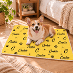 Personalised Colourful Word Cloud Soft Warm Pet Bed Mat with Name Initial and Number Birthday Christmas Gift for Pet Lovers Friends 4