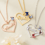 Collar personalizado de plata de ley con mariposas, corazón y el número 1-8, ideal para celebrar el nacimiento de un familiar, con nombre; regalo de aniversario o de cumpleaños para mujer o madre 2