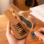 Personalized Engraved Photo Pattern Wooden Guitar Pick Holder Case Set with Name and Text Music Accessories Birthday Gift for Guitar Player 4
