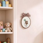 Personalised Embroidered Teddy Bear Balloon Name Sign with Bow Nursery Wall Decor Baby Announcement Baby Shower Gift for Baby New Parent 2