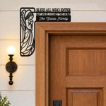 Personalized Cross Jesus Bless This New Home Doorframe Hanging Sign with Text Wall Decor Daily Use Housewarming Gift for Friends Christians