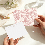 Personalised French Toile De Jouy Print Flat Note Card with Name and Address Sticker Set of 20 Daily Use Birthday Anniversary Gift for Friend Family 8