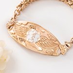 Pulsera de identificación médica personalizada con alas de ángel y información médica grabada; regalo de cumpleaños para situaciones de emergencia y primeros auxilios, ideal para personas con diabetes, alergias o epilepsia 5