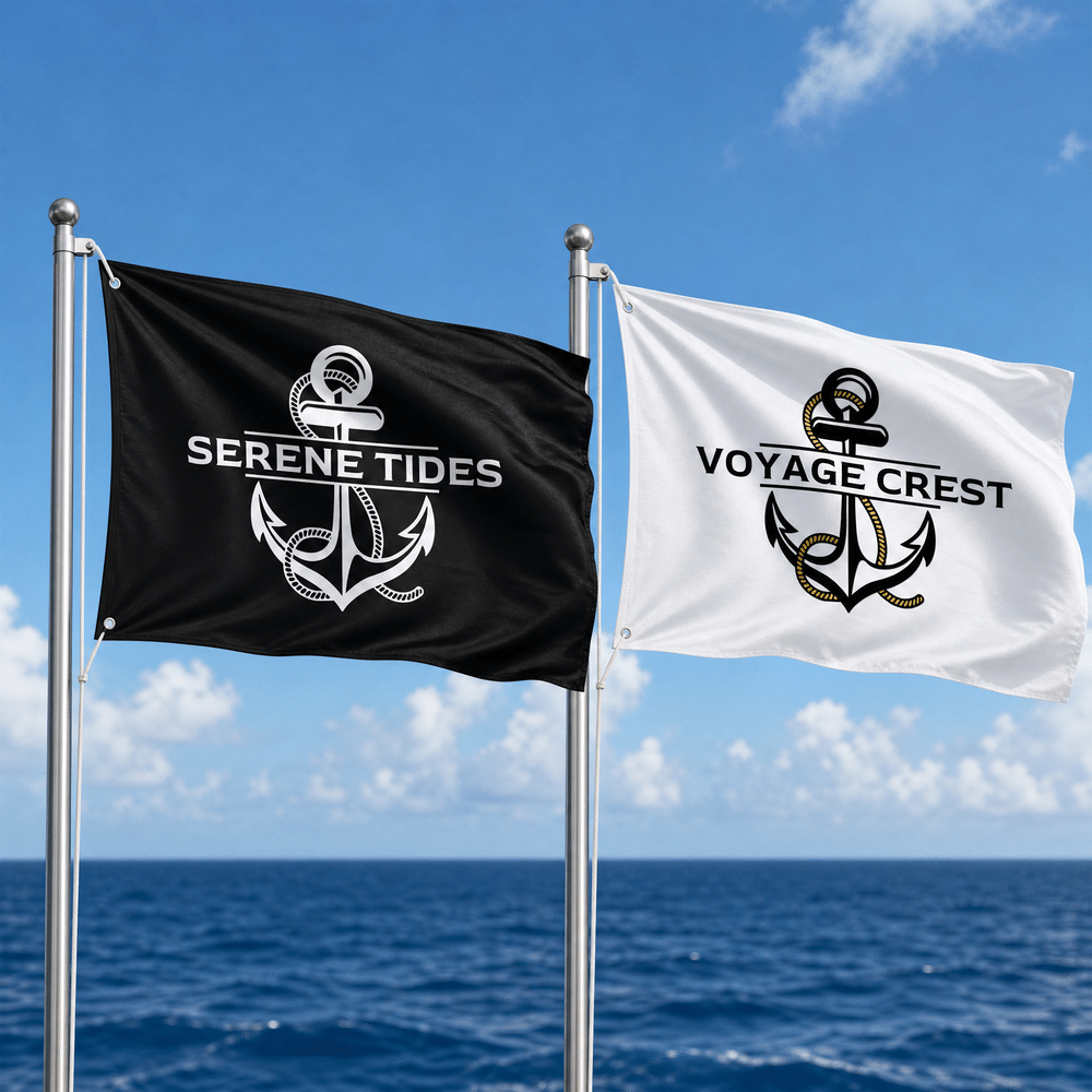 Personalised Nautical Anchor Waterproof Flag with Text Birthday Anniversary Gift for Sailor Boat Owner Captain 2