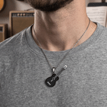 Personalised Guitar Pendant Necklace with Name Dainty Jewellery Music Festival Accessory Birthday Gift for Guitar Player Music Lover 7