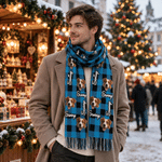 Écharpe personnalisée sur le thème de Noël, avec un personnage de dessin animé représentant votre animal de compagnie, son nom et un pompon – Accessoire d'hiver, cadeau de Noël idéal pour les propriétaires d'animaux de compagnie 6