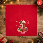 Personalised Christmas Faux Rhinestone Initial 100% Cotton Red Napkin with Name Table Decor Christmas Gift for Family Friends 7