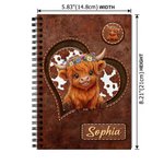 Personalised Highland Cow A5 Spiral Notebook with Name Birthday Gift for Highland Cow Lovers 9