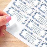 Personalised French Toile De Jouy Print Flat Note Card with Name and Address Sticker Set of 20 Daily Use Birthday Anniversary Gift for Friend Family 6
