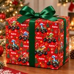 Personalized Dinosaur Truck Name Cloud Wrapping Paper Christmas Gift Decor Holiday Party Favor for Family Kid 5