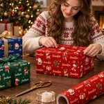 Personalised Christmas Theme Name Cloud Wrapping Paper Christmas Gift Decor Holiday Party Favor for Family Friend