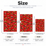 Papel de regalo personalizado con motivos de vehículos de construcción y árboles de Navidad, con nombre, ideal para envolver regalos de Navidad para niños, amigos y familiares 9
