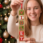 Adorno de madera personalizado con efecto 3D, con nombre en forma de galleta de jengibre, horizontal o vertical, para decorar el árbol de Navidad; regalo navideño para la familia, los niños y los amigos 3