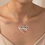 Collar personalizado de plata de ley con mariposas, corazón y el número 1-8, ideal para celebrar el nacimiento de un familiar, con nombre; regalo de aniversario o de cumpleaños para mujer o madre 7