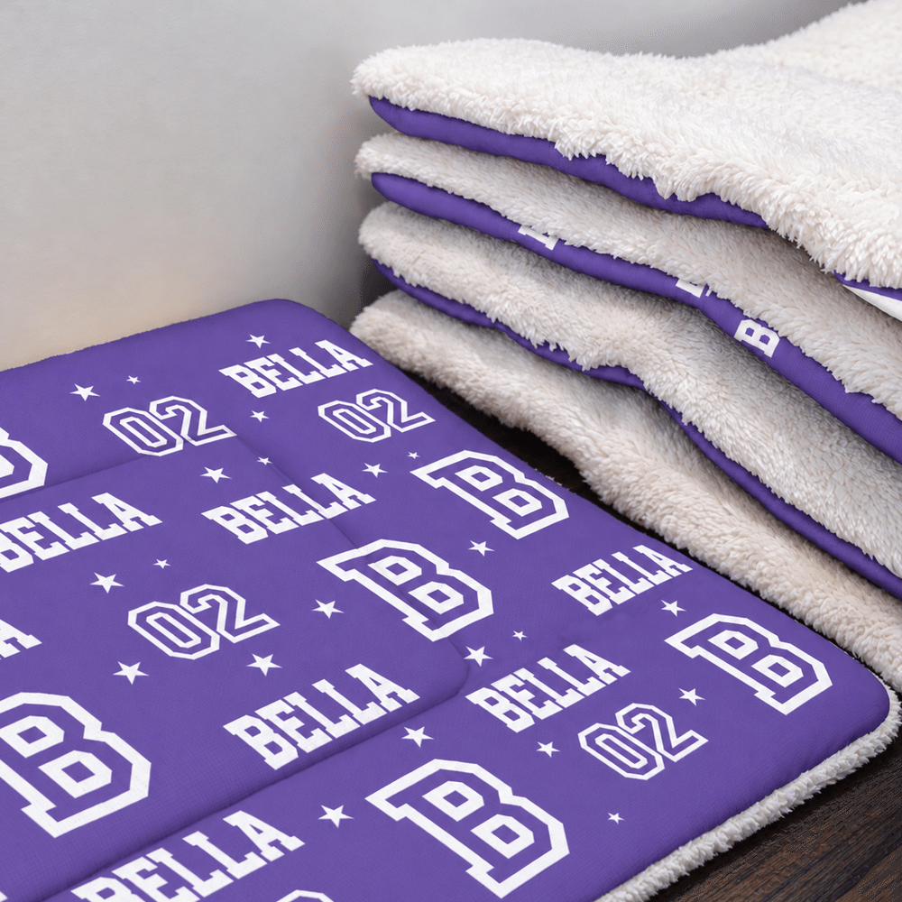 Personalised Colourful Word Cloud Soft Warm Pet Bed Mat with Name Initial and Number Birthday Christmas Gift for Pet Lovers Friends 6