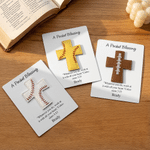 Personalized Ball Sports A Pocket Blessing PU Leather Cross Card Set with Name Text and Box Baptism First Communion Gift for Christians Sports Lovers