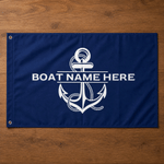 Personalised Nautical Anchor Waterproof Flag with Text Birthday Anniversary Gift for Sailor Boat Owner Captain 4