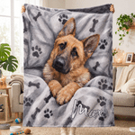 Personalized Oil Painting Style Pet Photo Soft Throw Blanket with Name Home Decor Birthday Christmas Gift for Dog Cat Pet Owner Lover 1