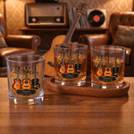 Personalized 3D-Effect Artwork Guitar Studio 10 oz Rock Whiskey Glass with Name Birthday Anniversary Holiday Gift for Guitar Players Music Lovers
