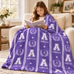 Personalized Star Paw Print Word Cloud Soft Throw Blanket with Initial Name and Number Home Decor Birthday Christmas Gift for Kids Family Friends 3