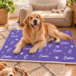 Personalised Colourful Word Cloud Soft Warm Pet Bed Mat with Name Initial and Number Birthday Christmas Gift for Pet Lovers Friends 3