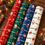 Personalised Christmas Theme Name Cloud Wrapping Paper Christmas Gift Decor Holiday Party Favor for Family Friend