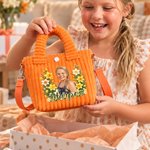 Personalized Birth Flower Cartoon Character Photo Corduroy Kid Crossbody Bag with Name Birthday Gift for Girls 5