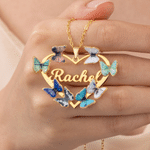 Collar personalizado de plata de ley con mariposas, corazón y el número 1-8, ideal para celebrar el nacimiento de un familiar, con nombre; regalo de aniversario o de cumpleaños para mujer o madre 5