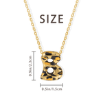 Personalised Trendy Y2K Leopard Print 3D Bubble Letter Necklace with Name Daily Wear Birthday Gift for Women Teen Girls 7
