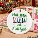 Personalized Fashion Mahjong with Mah Girls Christmas Ornament with Name and Year Home Decor Christmas Gift for Mahjong Lover Player