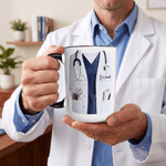 Personalised Medical Lab Coat Stethoscope Ceramic Mug with Name Graduation Office Birthday Gift for Doctor Nurse Student 7