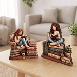 Personalised 3D-Effect Art Cartoon Reading Girl Layered Wooden Decoration with Name Desk Decor Christmas Gift for Girl Book Lover 4
