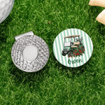 Personalised Birth Flower Plaid Striped Golf-Themed Magnetic Hat Clip with Name Birthday Gift for Golfers Family Friends 2