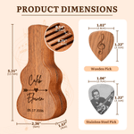 Personalized Engraved Initial Pattern Wooden Guitar Pick Holder Case with Name Music Accessories Birthday Gift for Guitar Player 10