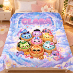 Personalized Dreamy Cartoon Dumpling Soft Throw Blanket with Name Home Decor Birthday Christmas Gift for Boys Girls Teenagers 5