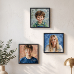 Personalized Impasto Oil Painting Style Portrait Canvas Prints with Name Home Decor Anniversary Housewarming Gift for Family Friends 5