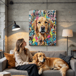 Láminas personalizadas en lienzo con fotos de mascotas y grafitis urbanos, con nombre incluido. Decoración para el hogar. Regalo ideal para fiestas de mascotas, cumpleaños o inauguraciones de casa, para los dueños de mascotas. 3