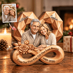 Personalised 3D-Style Art Photo Infinity Rose Layered Wooden Decoration with Name Year and Text  Anniversary Christmas Gift for Couple Husband Wife 1