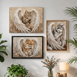 Personalized Angel Wing Style Pet Photo Canvas Prints with Name Home Wall Decor Memorial Gift for Pet Owners 5