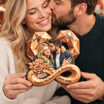 Personalised 3D-Style Art Photo Infinity Rose Layered Wooden Decoration with Name Year and Text  Anniversary Christmas Gift for Couple Husband Wife 4