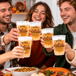 Personalised Turkey Pumpkin Maple Leaf 12 oz 16 oz Plastic Party Cups with Family Name and Year Thanksgiving Friendsgiving Gift for Family Friends 6