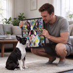 Láminas personalizadas en lienzo con fotos de mascotas y grafitis urbanos, con nombre incluido. Decoración para el hogar. Regalo ideal para fiestas de mascotas, cumpleaños o inauguraciones de casa, para los dueños de mascotas. 2