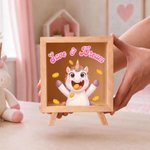 Personalized Eat Gold Coin Animal Wooden Money Box Piggy Bank with Text Back to School Birthday Gift for Boys Girls 1