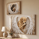 Personalized Angel Wing Style Pet Photo Canvas Prints with Name Home Wall Decor Memorial Gift for Pet Owners 7