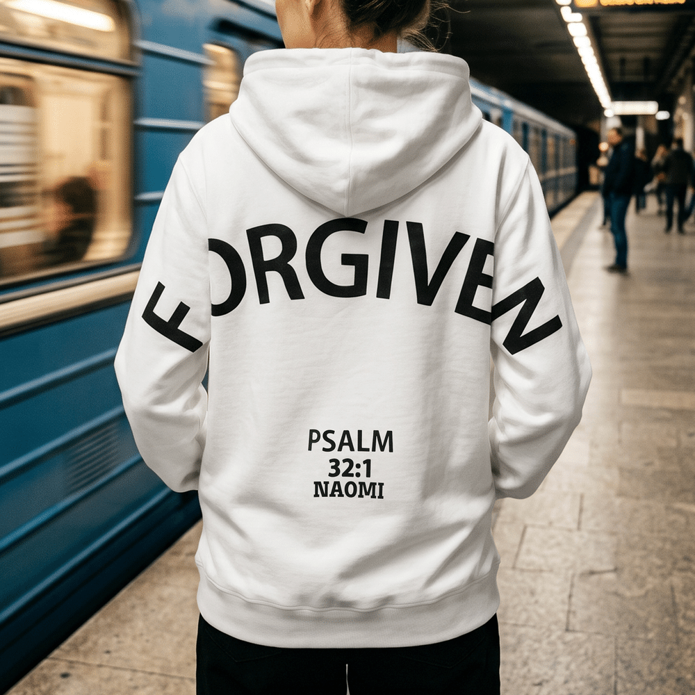 Henkilökohtainen ”Forgiven”-raamatunlauseella varustettu pehmeä huppari, jossa on nimi – kirkkovaatteet, uskonnollinen kaste- ja joululahja kristityille uskoville 6