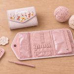 Personalized Birth Flower Crochet Hook Organizer with Name Knitting Accessories Birthday Gift for Crochet Enthusiast Mom Grandma