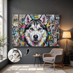 Láminas personalizadas en lienzo con fotos de mascotas y grafitis urbanos, con nombre incluido. Decoración para el hogar. Regalo ideal para fiestas de mascotas, cumpleaños o inauguraciones de casa, para los dueños de mascotas. 6