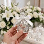 Personalized Cross Refillable Holy Water Glass Bottle with Name Date and White Bow Ribbon Baby Shower Baptism Gift for Newborn 5